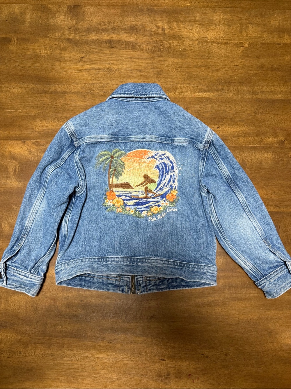 Polo by Ralph Lauren Light Blue Denim Jacket with Surf Embroidery